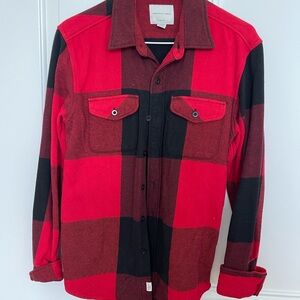 American Eagle Outfitters Red and Black Checkered Utility Jacket